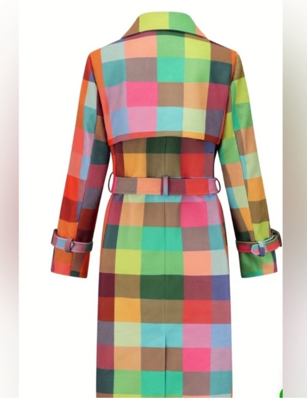 Rainbow plaid trench coat dress plus size 3x the gap asos fans - Picture 4 of 13